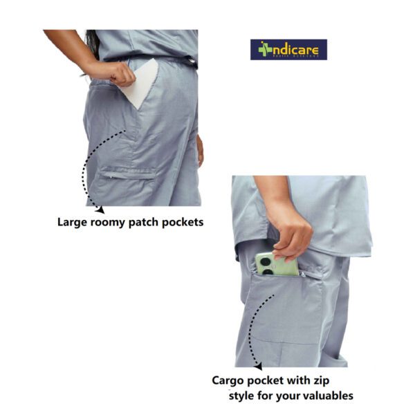 Women Scrub Pant with 4 pockets (Dark Grey) - Image 2