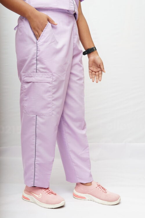 Women Designer Scrub pant with 4 pockets-Lavender