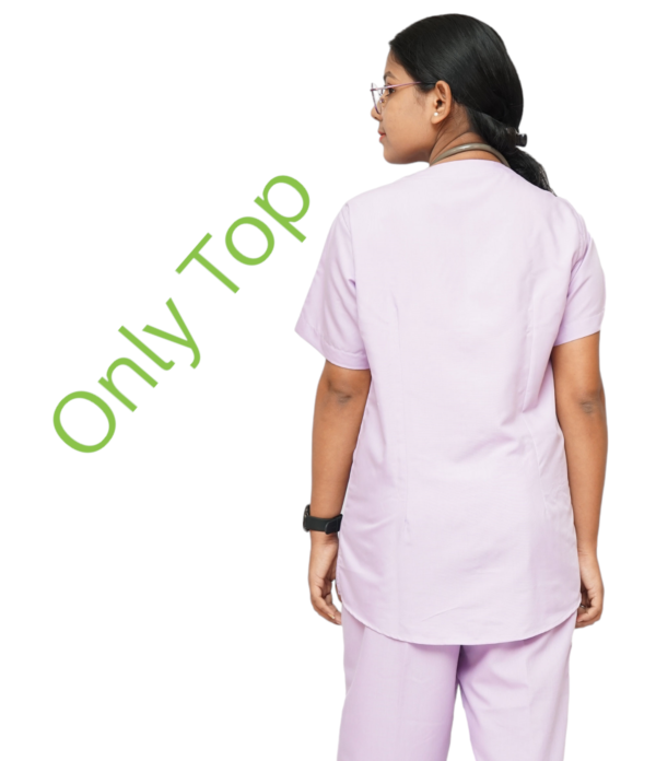 Women Designer V-neck Scrub Top with 3 pockets (Lavender) - Image 2