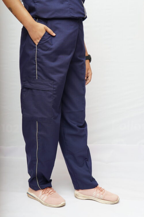 Women Designer Scrub pant with 4 pockets- |Navy Blue|