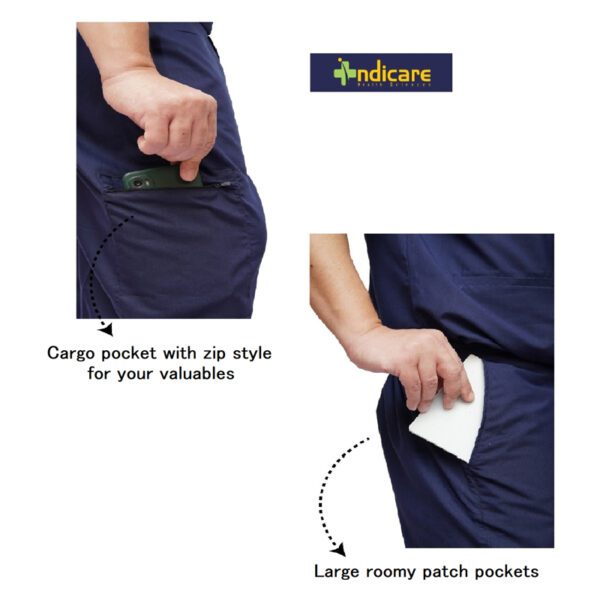 Men's Scrub Pant with 4 pockets (Navy Blue) - Image 3