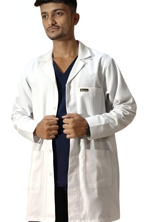 Men’s Everyday Full Sleeve Lab Coat Apron – 4 Pockets