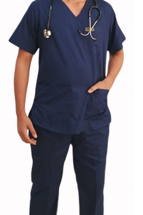 INDICARE Sigma Men’s scrub suit with 7 pockets| V-Neck | Half sleeves | ideal for doctors & healthcare workers