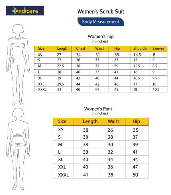 INDICARE Sigma Women's scrub suit with 7 pockets| V-Neck | Half sleeves | ideal for doctors & healthcare workers - Image 5